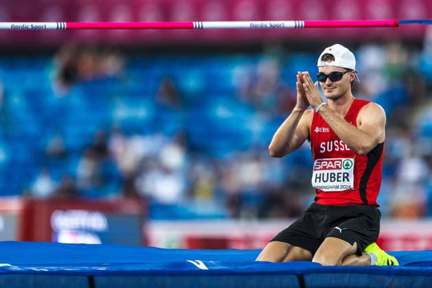 European Athletics Championships; Birmingham, 12.08.2026 BIRMINGHAM, UNITED KINGDOM - AUGUST 12: Andrin Huber (Switzerland) in the high jump of the mens decathlon on August 12, 2026 in Birmingham, United Kingdom. Copyright: xBEAUTIFULxSPORTS UlfxSchillerx