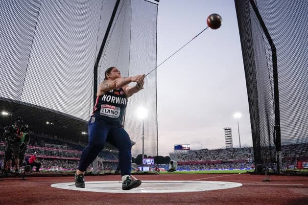 2026 European Athletics Outdoor Championships, Day 3, Birmingham, England, August 12, 2026: Beatrice Nedberge Llano in the women’s hammer throw final during the 2026 European Athletics Championships at Alexander Stadium in Birmingham on Wednesday. Photo: Beate Oma Dahle, NTB, Birmingham, England. EDITORIAL USE ONLY. RESTRICTED USE FOR BETTING COMPANIES.  Copyright: xBeatexOmaxDahlex xNTBx