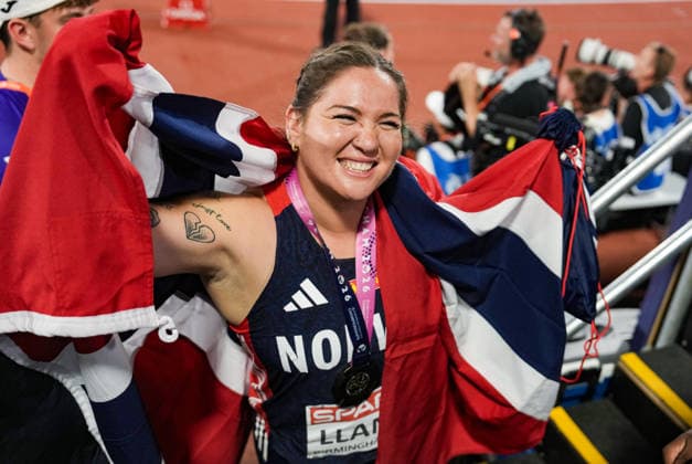 2026 European Athletics Outdoor Championships, Day 3, Birmingham, England, August 12, 2026: Beatrice Nedberge Llano with a medal during the 2026 European Athletics Championships at Alexander Stadium in Birmingham on Wednesday. Photo: Beate Oma Dahle, NTB, Birmingham, England. EDITORIAL USE ONLY. RESTRICTED USE FOR BETTING COMPANIES.  Copyright: xBeatexOmaxDahlex xNTBx