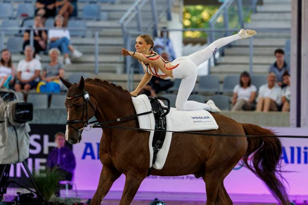 AACHEN - FEI World Championships 2026, AACHEN - FEI World Championships 2026 MEYER Kathrin (GER), Captain Claus OLD FEI Vaulting World Championship, WM, Weltmeisterschaft Individual Female Aachen, Reitstadion Soers 13. August 2026 -