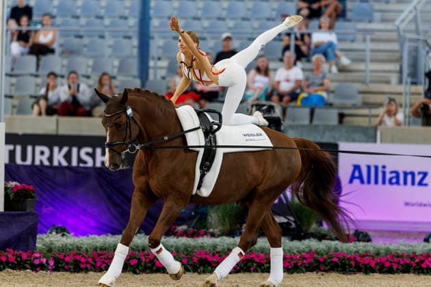 AACHEN - FEI World Championships 2026, AACHEN - FEI World Championships 2026 MEYER Kathrin (GER), Captain Claus OLD FEI Vaulting World Championship, WM, Weltmeisterschaft Individual Female Aachen, Reitstadion Soers 13. August 2026 -