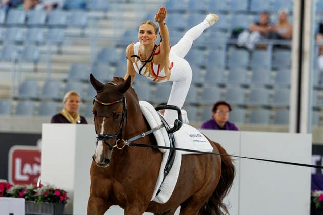 AACHEN - FEI World Championships 2026, AACHEN - FEI World Championships 2026 MEYER Kathrin (GER), Captain Claus OLD FEI Vaulting World Championship, WM, Weltmeisterschaft Individual Female Aachen, Reitstadion Soers 13. August 2026 -