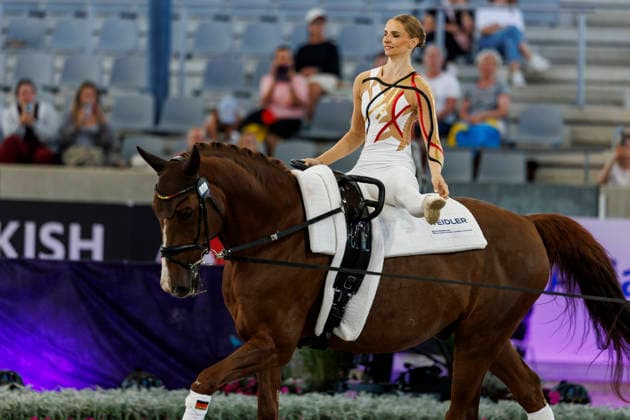 AACHEN - FEI World Championships 2026, AACHEN - FEI World Championships 2026 MEYER Kathrin (GER), Captain Claus OLD FEI Vaulting World Championship, WM, Weltmeisterschaft Individual Female Aachen, Reitstadion Soers 13. August 2026 -