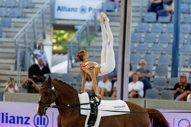 AACHEN - FEI World Championships 2026, AACHEN - FEI World Championships 2026 MEYER Kathrin (GER), Captain Claus OLD FEI Vaulting World Championship, WM, Weltmeisterschaft Individual Female Aachen, Reitstadion Soers 13. August 2026 -