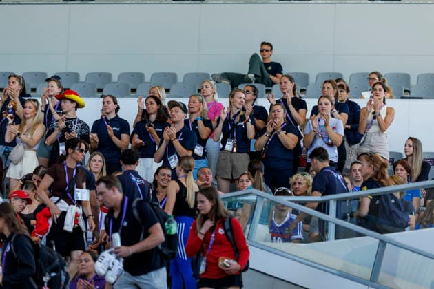 AACHEN - FEI World Championships 2026, AACHEN - FEI World Championships 2026 Team Germany, Fans, Jubel FEI Vaulting World Championship, WM, Weltmeisterschaft Individual Female Aachen, Reitstadion Soers 13. August 2026 -