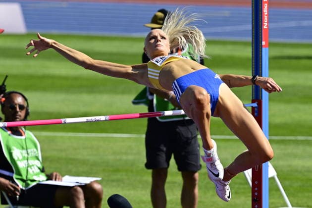 BIRMINGHAM, STORBRITANNIEN 20260813 Louise Ekman i höjdhopp under friidrotts-EM pa Alexander Stadium i Birmingham.