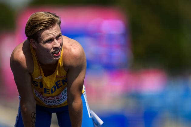 260813 Erik Erlandsson of Sweden after competing in men s 200 meter qualification during day 4 of the 2026 European Athletics Championships on August 13, 2026 in Birmingham. Photo: Maxim Thore BILDBYRAN kod MT MT1068 friidrott athletics friidrett friidrotts-em em friidretts-em 2026 european athletics championships 4 bbeng sweden sverige Copyright: MAXIMxTHORE BB260813MT005