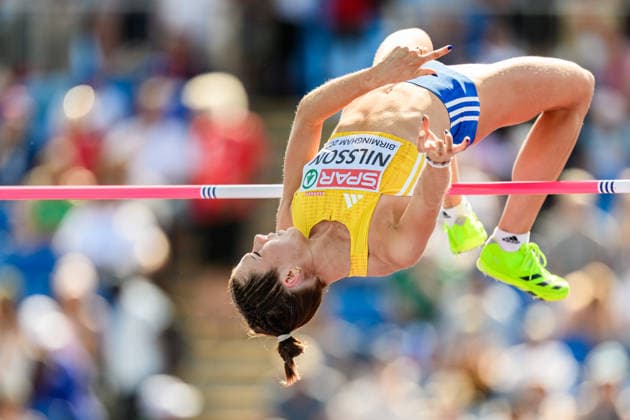 260813 Engla Nilsson of Sweden competes in women™s high jump qualification during day 4 of the 2026 European Athletics Championships on August 13, 2026 in Birmingham. Photo: Mathias Bergeld BILDBYRAN kod MB MT1068 friidrott athletics friidrett friidrotts-em em friidretts-em 2026 european athletics championships 4 bbeng sweden sverige dam damer women hoydehopp high jump hoyde höjdhopp Copyright: MATHIASxBERGELD BB260813MB009
