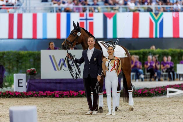 AACHEN - FEI World Championships 2026, AACHEN - FEI World Championships 2026 LAYHER Alica (GER), FBW Candy, ZEMBROT Daniel (GER Longe) FEI Vaulting World Championship, WM, Weltmeisterschaft Individual Female Aachen, Reitstadion Soers 13. August 2026 -