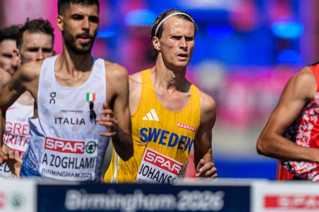 260813 Vidar Johansson of Sweden competes in men s 3000 meter steeplechase qualification during day 4 of the 2026 European Athletics Championships on August 13, 2026 in Birmingham. Photo: Mathias Bergeld BILDBYRAN kod MB MT1068 friidrott athletics friidrett friidrotts-em em friidretts-em 2026 european athletics championships 4 bbeng sweden sverige Copyright: MATHIASxBERGELD BB260813MB028