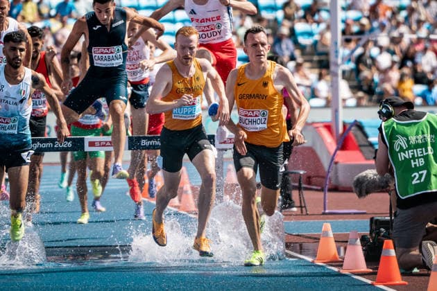 Frederik Ruppert (LAV Stadtwerke Tuebingen, 3000m Hindernis Maenner), Niklas Buchholz (Franconia Athletics, 3000m Hindernis Maenner), GBR, Leichtathletik, Athletics, European Athletics Championships 2026, Leichtathletik Europameisterschaft 2026, Birmingham 2026, 09.08.2026, GBR, Leichtathletik, Athletics, European Athletics Championships 2026, Leichtathletik Europameisterschaft 2026, Birmingham 2026, 09.08.2026 Birmingham Copyright: xStefanxMayerx EP_SMR