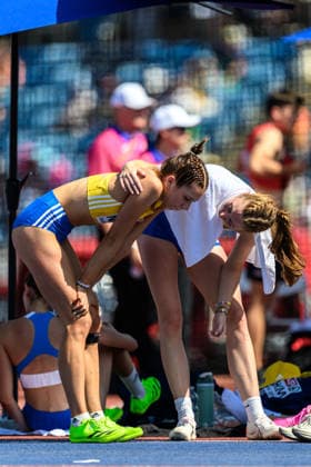 260813 Engla Nilsson of Sweden and Ellen Ekholm of Sweden looks dejected while competing in women™s high jump qualification during day 4 of the 2026 European Athletics Championships on August 13, 2026 in Birmingham. Photo: Mathias Bergeld BILDBYRAN kod MB MT1068 friidrott athletics friidrett friidrotts-em em friidretts-em 2026 european athletics championships 4 bbeng depp sweden sverige hoydehopp high jump hoyde höjdhopp dam damer women Copyright: MATHIASxBERGELD BB260813MB044