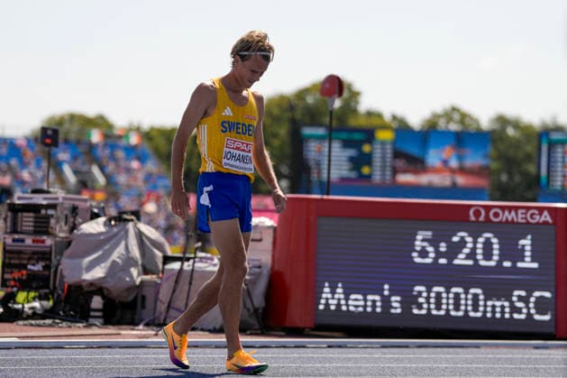 2026 European Athletics Outdoor Championships, Day 4, Birmingham, England, August 13, 2026: Jacob Boutera (NOR), Leo Magnusson and Vidar Johansson in the men’s 3,000-meter steeplechase trials during the 2026 European Athletics Championships at Alexander Stadium in Birmingham on Thursday. Photo: Beate Oma Dahle, NTB, Birmingham, England. EDITORIAL USE ONLY. RESTRICTED USE FOR BETTING COMPANIES.  Copyright: xBeatexOmaxDahlex xNTBx