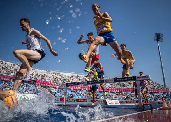 260813 Vidar Johansson of Sweden competes in men s 3000 meter steeplechase qualification during day 4 of the 2026 European Athletics Championships on August 13, 2026 in Birmingham. Photo: Maxim ThorÃ BILDBYRAN kod MT MT1068 friidrott athletics friidrett friidrotts-em em friidretts-em 2026 european athletics championships 4 bbeng sverige norge Copyright: MAXIMxTHORE BB260813MT015