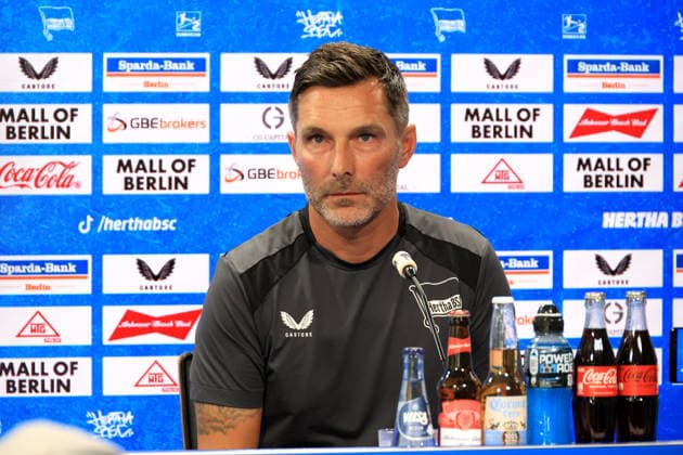 13.08.2026, DEU GER, Fussball , 2.Fussballbundesliga, Saison 2026 2027), Sportforum, Hertha BSC, Pressekonferenz Cheftrainer Stefan Leitl (Hertha BSC Berlin) 2. Liga: DFB DFL regulations prohibit any use of photographs as image sequences and or quasi-video) Berlin Sportforum Berlin Deutschland Copyright: xNordphotox xEnglerx