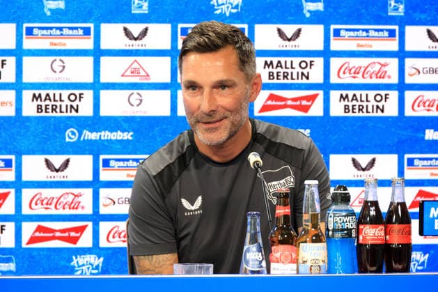 13.08.2026, DEU GER, Fussball , 2.Fussballbundesliga, Saison 2026 2027), Sportforum, Hertha BSC, Pressekonferenz Cheftrainer Stefan Leitl (Hertha BSC Berlin) 2. Liga: DFB DFL regulations prohibit any use of photographs as image sequences and or quasi-video) Berlin Sportforum Berlin Deutschland Copyright: xNordphotox xEnglerx