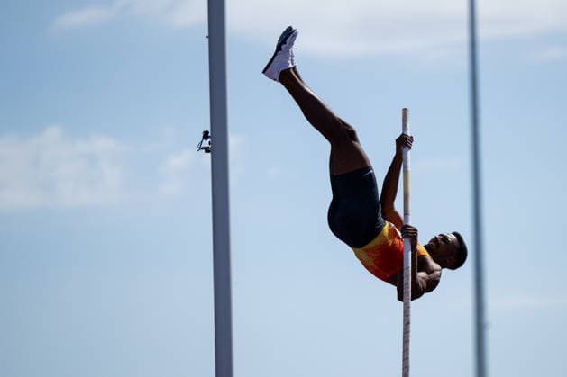 13.08.2026, GBR, Leichtathletik, Europameisterschaft 2026, Morgensession Tag 4, Birmingham Leo Neugebauer ( Deutschland ), Zehnkampf Herren, Stabhochsprung Birmingham Alexander Stadium England Großbritannien Copyright: xNordphoto Memmlerx