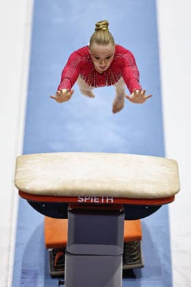 Lisa Vaelen, BEL, during qualification at 2026 Europeans in Zagreb; 13 08 2026;