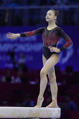 Sofia Shtykhetskaya, BLR, during qualification at 2026 Europeans in Zagreb; 13 08 2026;