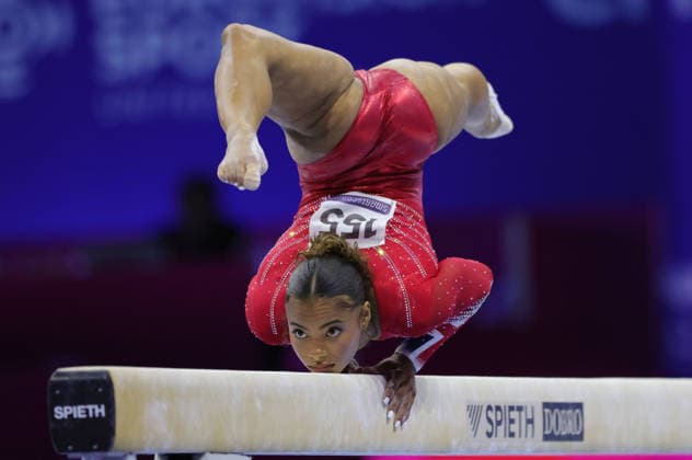 Alia Leat, GBR, during qualification at 2026 Europeans in Zagreb; 13 08 2026;