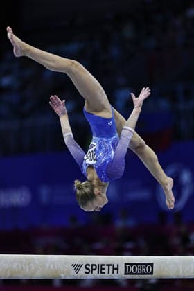 Sanne Wevers, NED, during qualification at 2026 Europeans in Zagreb; 13 08 2026;
