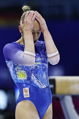 Sanne Wevers, NED, during qualification after beam at 2026 Europeans in Zagreb; 13 08 2026;
