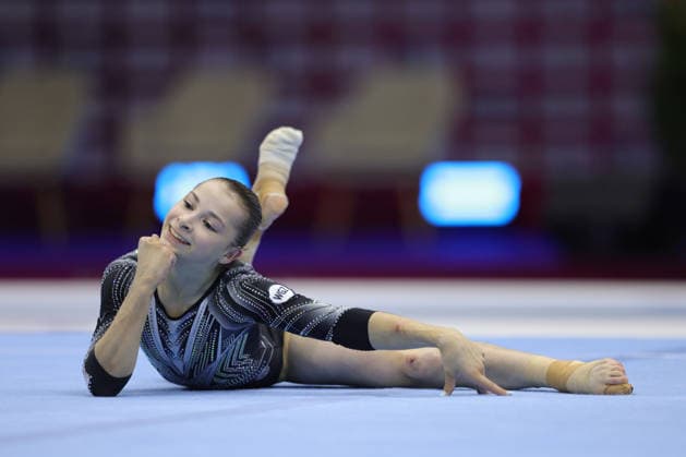 Anna Kalmykova, RUS, during qualification at 2026 Europeans in Zagreb; 13 08 2026;