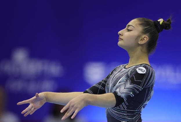Liudmila Roshchina, RUS, during qualification at 2026 Europeans in Zagreb; 13 08 2026;