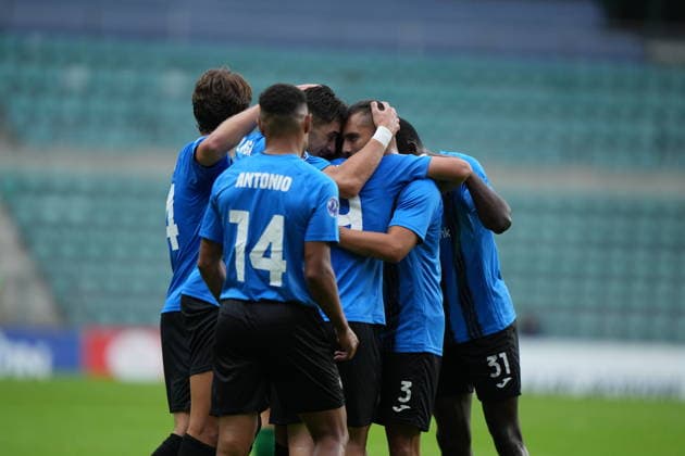 ESP: Flora Tallinn v Inter Escaldes Pablo Molina of Inter Escaldes scores goal and celebrates during UEFA Conference League Q3 between Flora Tallinn v Inter Escaldes played at A. Le Coq Arena, Tallin on August 13, 2026 in Estonia Futbol Copyright: xAgenciaxLOFx