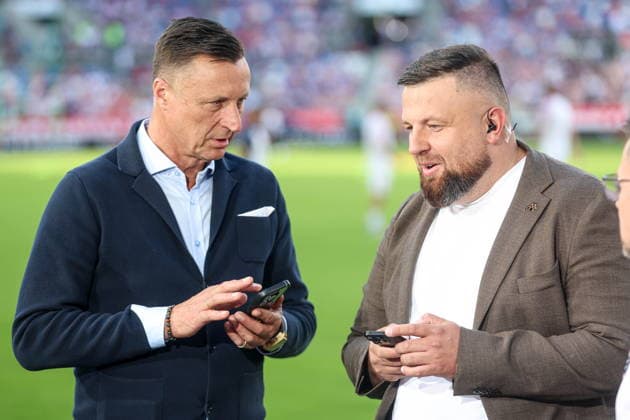 13.08.2026, Zabrze Liga Europy UEFA sezon 2026 27 runda III kwalifikacji, Gornik Zabrze - Ferencvaros Budapeszt - UEFA Europa League football Match season 2026 27 round III qualification Gornik Zabrze - Ferencvaros Budapest Nz. Tomasz Hajto Lukasz Milik Fot. Michal Chwieduk Arena Akcji NEWSPIX.PL --- newspix.pl