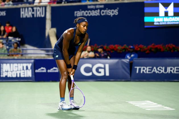 August 13, 2026, Toronto, Ontario, Canada: COCO GAUFF of the United States is seen during her semifinal match against Elena Rybakina of Kazakhstan at the National Bank Open, part of the Hologic WTA, Tennis Damen Tour at Sobeys Stadium. Toronto Canada - ZUMAr228 20260813_znp_r228_010 Copyright: xVasiliyxRyabykhx