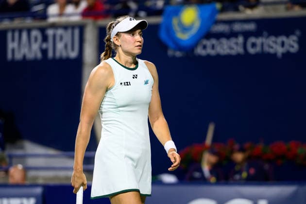 August 13, 2026, Toronto, Ontario, Canada: ELENA RYBAKINA of Kazakhstan is seen during her semifinal match against Coco Gauff of the United States at the National Bank Open, part of the Hologic WTA, Tennis Damen Tour at Sobeys Stadium. Rybakina defeated Gauff 5-7, 6-2, 6-2 to advance to the final. Toronto Canada - ZUMAr228 20260813_znp_r228_013 Copyright: xVasiliyxRyabykhx