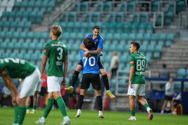 ESP: Flora Tallinn v Inter Escaldes David Lopez of inter and Borja Arellano celebrating during UEFA Conference League Q3 between Flora Tallinn v Inter Escaldes played at A. Le Coq Arena, Tallin on August 13, 2026 in Estonia Copyright: xAgenciaxLOFx