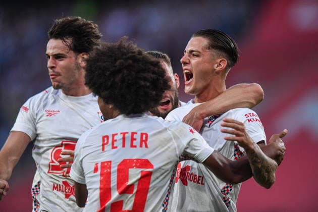 2026.08.13 Zabrze Pilka nozna Liga Europy UEFA Eliminacje 3 Rudna Kwalifikacji Ligi Europy Sezon 2026 2027 Gornik Zabrze - Ferencvaros N z Peter Federico Gonzalez Carmona, Erik Prekop, Kacper Urbanski, radosc, radosc po golu, radosc po bramce Foto Marcin Bulanda PressFocus 2026.08.13 Zabrze Football UEFA European League Qualifying Third Round Season 2026 2027 Gornik Zabrze - Ferencvaros Peter Federico Gonzalez Carmona, Erik Prekop, Kacper Urbanski, radosc, radosc po golu, radosc po bramce Credit: Marcin Bulanda PressFocus NEWSPIX.PL --- newspix.pl