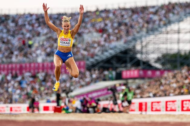260813 Maja Askag of Sweden competes in women s triple jump final during day 4 of the 2026 European Athletics Championships on August 13, 2026 in Birmingham. Photo: Mathias Bergeld BILDBYRAN kod MB MT1068 friidrott athletics friidrett friidrotts-em em friidretts-em 2026 european athletics championships 4 bbeng Copyright: MATHIASxBERGELD BB260813MB114