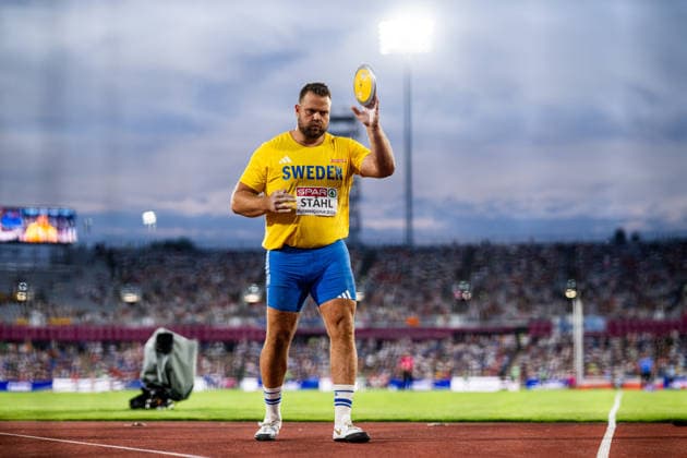 260813 Daniel Stahl of Sweden competing in men s discus throw final during day 4 of the 2026 European Athletics Championships on August 13, 2026 in Birmingham. Copyright: MAXIMxTHORE BB260813MT056