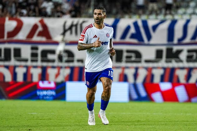 Fussball: Kroatien: UEFA Conference League Qualifikation 2026 2027 - 3. Runde, 13.08.2026 - HNK Hajduk Split (Kroatien) vs. FK Zalgiris Vilnius (Litauen) - Stadion Poljud (Split, Kroatien); Marko Livaja (Hajduk Split) Copyright: xLUKAxKOLANOVICx