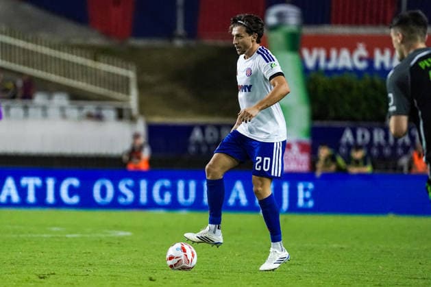 Fussball: Kroatien: UEFA Conference League Qualifikation 2026 2027 - 3. Runde, 13.08.2026 - HNK Hajduk Split (Kroatien) vs. FK Zalgiris Vilnius (Litauen) - Stadion Poljud (Split, Kroatien); Alberto Del Moral (Hajduk Split) Copyright: xLUKAxKOLANOVICx