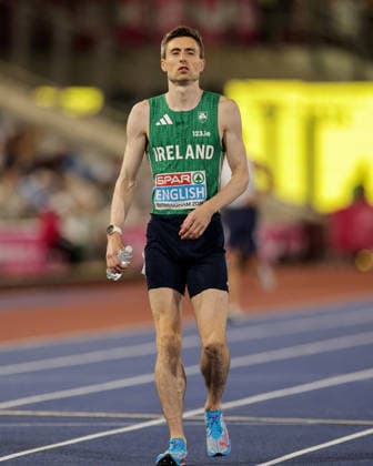 2026 European Athletics Championships, Alexander Stadium, Birmingham, England 13 8 2026 Men™s 800m Final Ireland™s Mark English takes to the track ahead of the race Mark English takes to the track ahead of the race 13 8 2026  Copyright: xx 0U6A1720