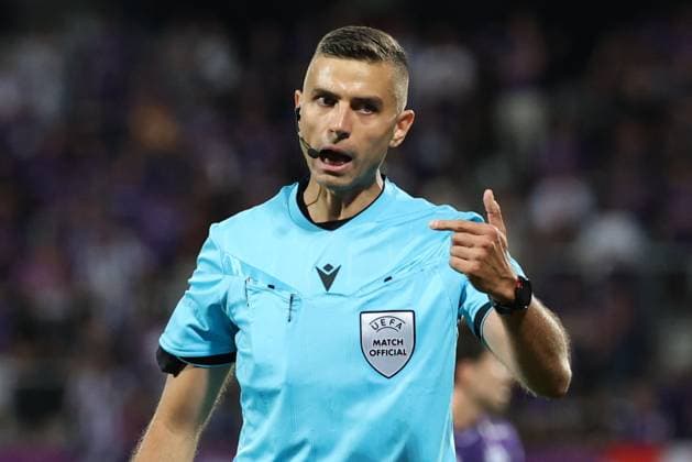 13.August.2026 - SOCCER - 2026 27 UEFA Conference League, Third Qualifying Round, 2nd Leg, FK Austria Wien vs Beitar Jerusalem Lukasz Kuzma (Referee) is in action Vienna Franz-Horr-Stadion (Generali-Arena) Vienna Austria Copyright: xYigitxOermex xPsxImagesxYigitxOermex xPsxImagesx