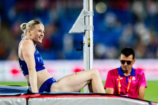 260813 Wilma Heltelä of Finaland competes in women™s pole vault final during day 4 of the 2026 European Athletics Championships on August 13, 2026 in Birmingham. Photo: Mathias Bergeld BILDBYRAN kod MB MT1068 friidrott athletics friidrett friidrotts-em em friidretts-em 2026 european athletics championships 4 bbeng Copyright: MATHIASxBERGELD BB260813MB172