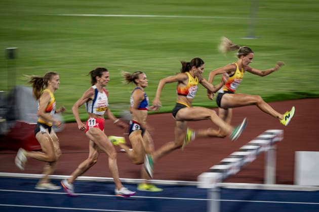 RECORD DATE NOT STATED 13th August 2026; Alexander Stadium, Birmingham, Midlands, England; 2026 European Athletics Championships, Day Four; Gesa Felicitas Krause (GER) on her way to winning the womens 3000m steeplechase GodfreyxPitt