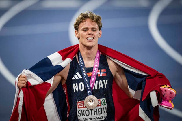 RECORD DATE NOT STATED 13th August 2026; Alexander Stadium, Birmingham, Midlands, England; 2026 European Athletics Championships, Day Four; Sander Skotheim (NOR) after finishing third in the mens decathlon GodfreyxPitt