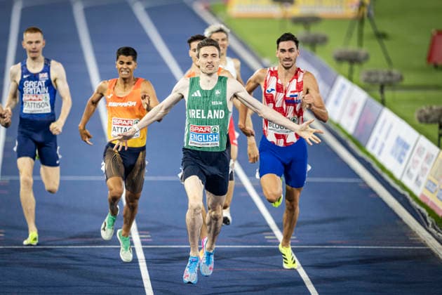 RECORD DATE NOT STATED 13th August 2026; Alexander Stadium, Birmingham, Midlands, England; 2026 European Athletics Championships, Day Four; Mark English (IRL) wins the mens 800m GodfreyxPitt