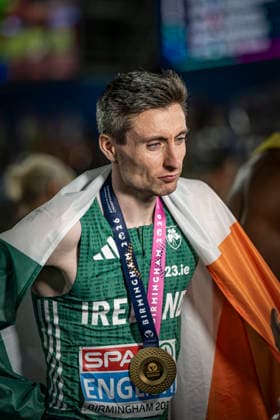 RECORD DATE NOT STATED 13th August 2026; Alexander Stadium, Birmingham, Midlands, England; 2026 European Athletics Championships, Day Four; Mark English (IRL) interviewed by BBC after winning the mens 800m GodfreyxPitt