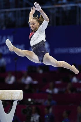 Elena Colas, FRA, during qualification at 2026 Europeans in Zagreb; 13 08 2026;