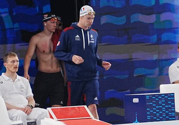 14 Aout European Aquatics Championships Paris 2026 Laurent Lairys MAXPPP - Marchand Leon of France During Heats 200 M Butterfly Men at the European Swimming Championships at the Greater Paris Metropolis Olympic Aquatics Centre in Paris (France) on August 14, 2026.Credit Laurent Lairys paris FRANCE  Copyright: xMAXPPPxLaurentxLairysx LLR202608146780 LLR202608146780