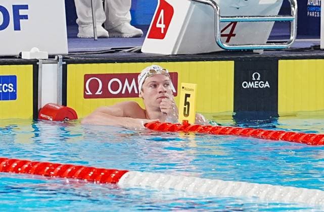14 Aout European Aquatics Championships Paris 2026 Laurent Lairys MAXPPP - Marchand Leon of France During Heats 200 M Butterfly Men at the European Swimming Championships at the Greater Paris Metropolis Olympic Aquatics Centre in Paris (France) on August 14, 2026.Credit Laurent Lairys paris FRANCE  Copyright: xMAXPPPxLaurentxLairysx LLR202608146790 LLR202608146790