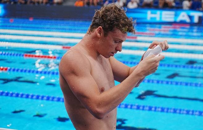 14 Aout European Aquatics Championships Paris 2026 Laurent Lairys MAXPPP - Marchand Leon of France During Heats 200 M Butterfly Men at the European Swimming Championships at the Greater Paris Metropolis Olympic Aquatics Centre in Paris (France) on August 14, 2026.Credit Laurent Lairys paris FRANCE  Copyright: xMAXPPPxLaurentxLairysx LLR202608146796 LLR202608146796