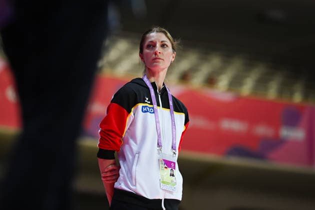 Camilla Pfeffer (Cheftrainerin Gruppe Deutschland) Weltmeisterschaften Rhythmische Sportgymnastik - Podiumstraining 14.08.2026 Weltmeisterschaften Rhythmische Sportgymnastik - Podiumstraining 14.08.2026, Frankfurt Copyright: xEibner-Pressefoto xHoepnerx EP_PHR
